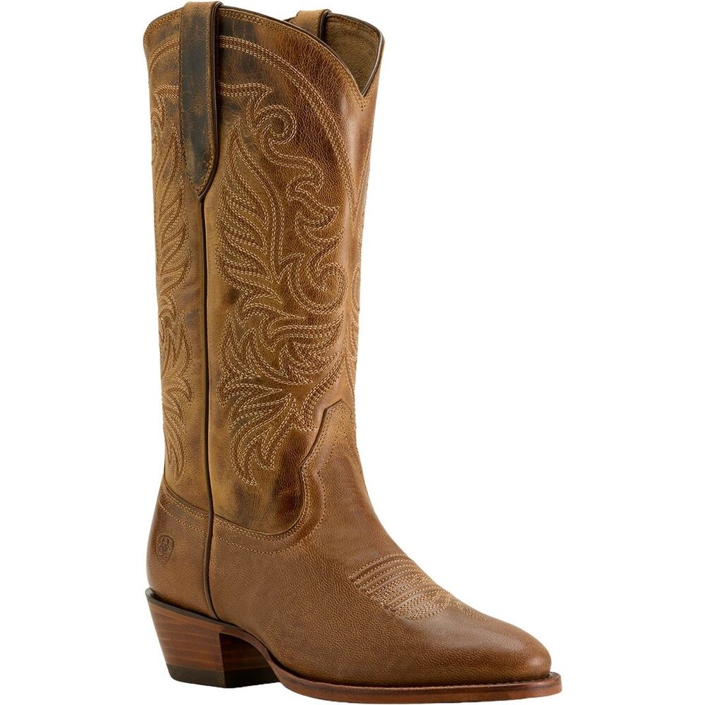 NEW Ariat‎ Louella Western Boots Brown Leather Round Toe Cowgirl Size 10 C Wide